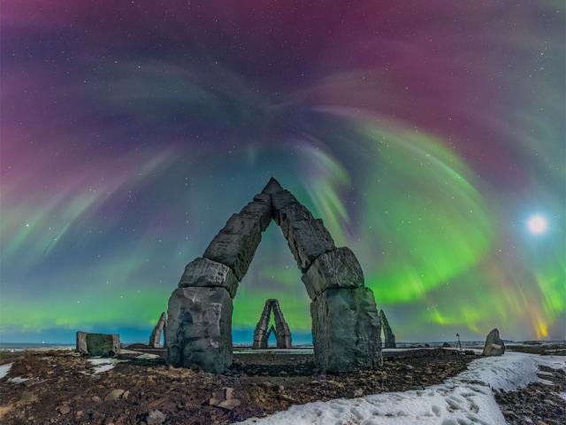 Aurora Over Arctic Henge