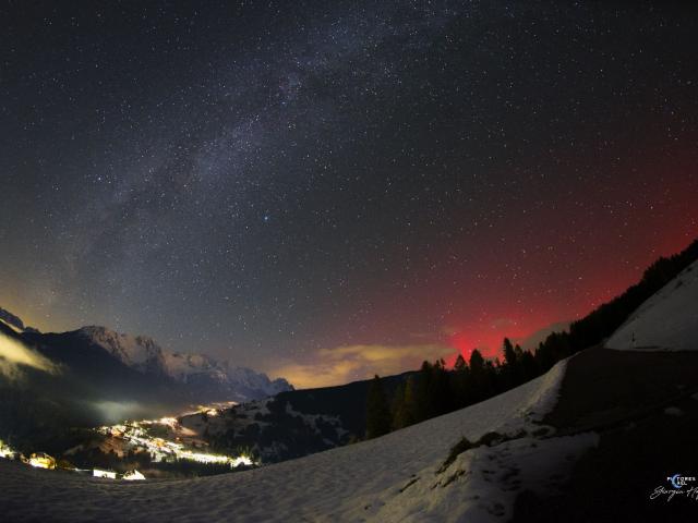 Red Aurora over Italy