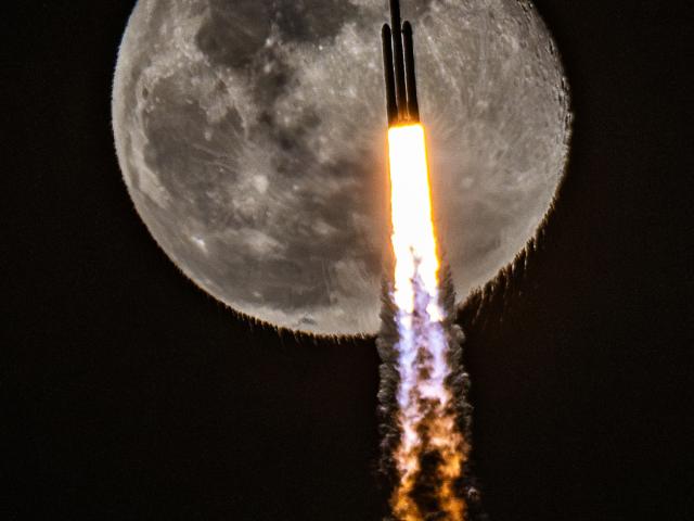Rocket Transits Rippling Moon