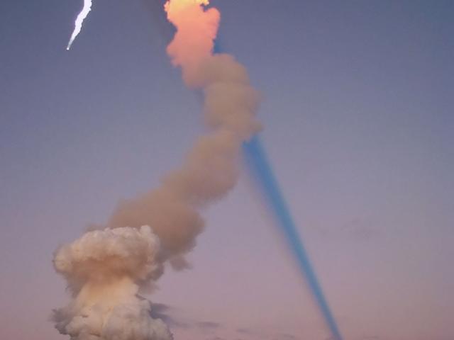 Rocket Plume Shadow Points to the Moon