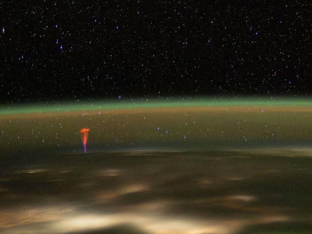 Giant Jet from the International Space Station