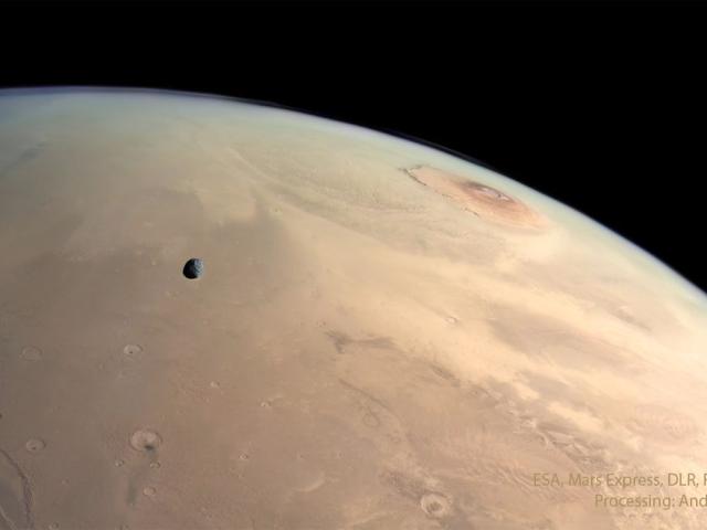 Mars: Moon, Craters, and Volcanos
