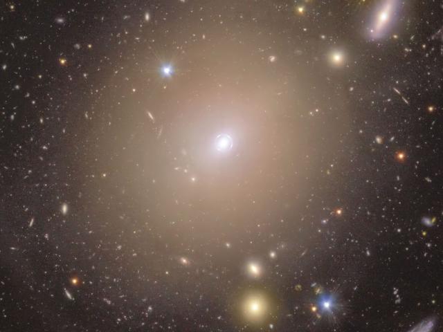 Einstein Ring Surrounds Nearby Galaxy Center