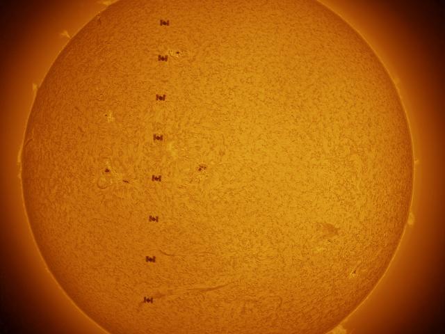 International Space Station Crosses the Sun