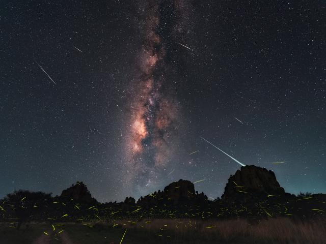 Fireflies, Meteors, and Milky Way