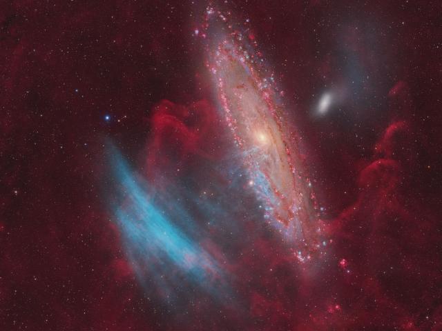 Blue Arcs Toward Andromeda
