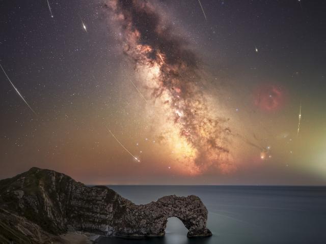 Perseid Meteors from Durdle Door