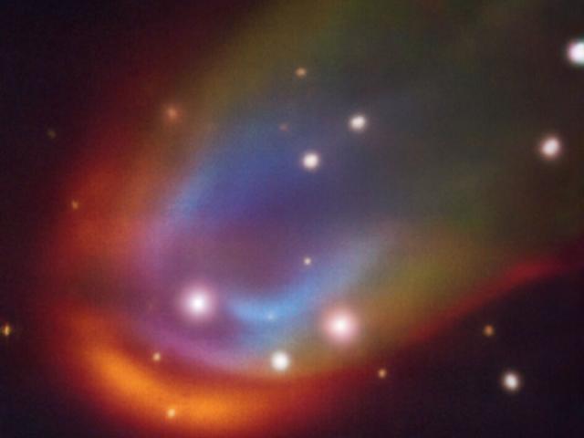 Unexplained Shocks Around a White Dwarf Star