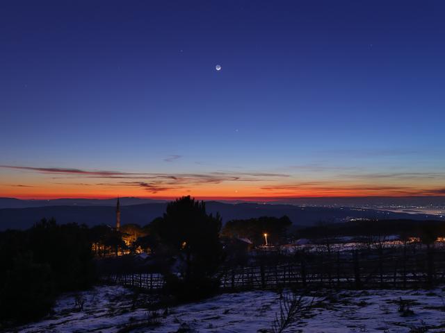 Twilight with Moon and Planets