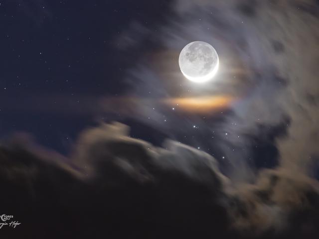 Young Moon and Sister Stars