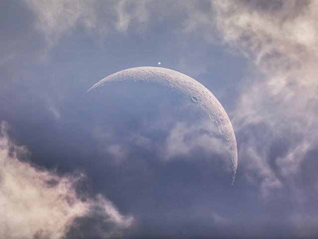 Daytime Moon Meets Evening Star