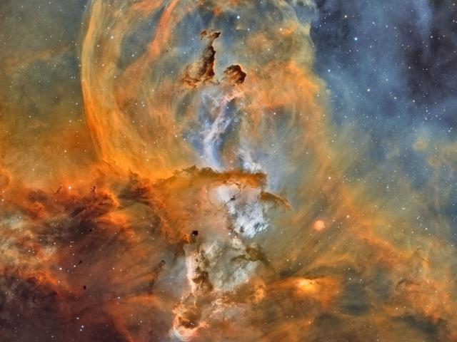 NGC 3576: The Statue of Liberty Nebula