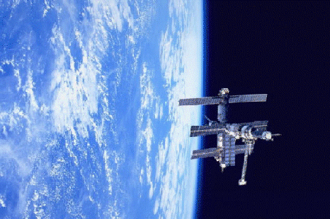Space Station Mir Over Earth