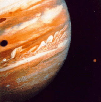 Jupiter, Io, and Ganymede’s Shadow