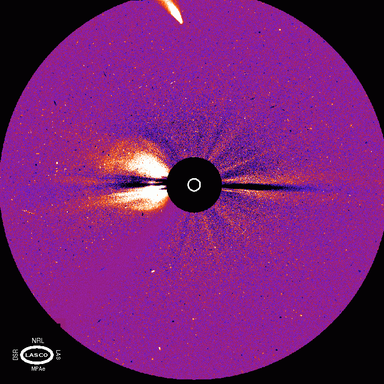 Comet Hyakutake and a Solar Flare