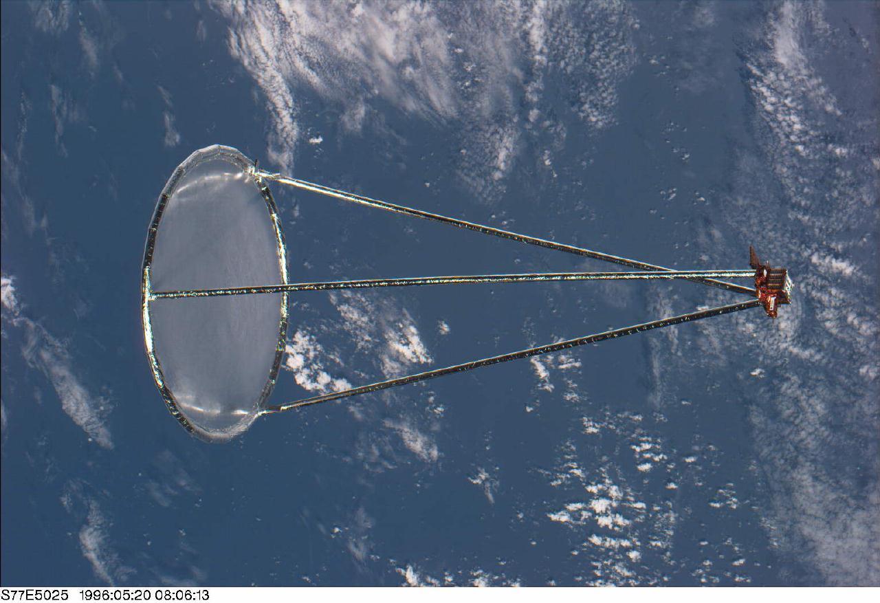 The Shuttle Launches an Inflatable Antenna