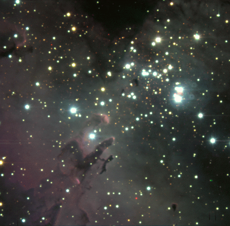 Blue Stars and Red Pillars