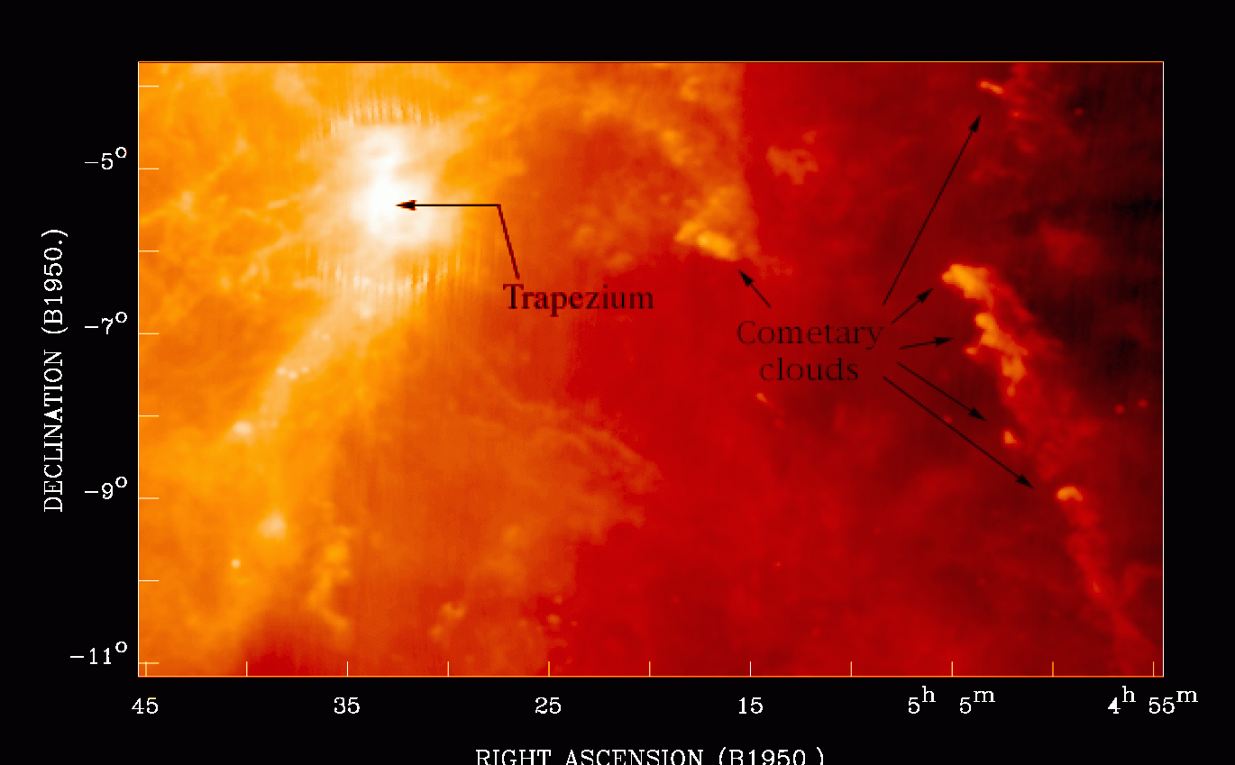 Cometary Globules In Orion