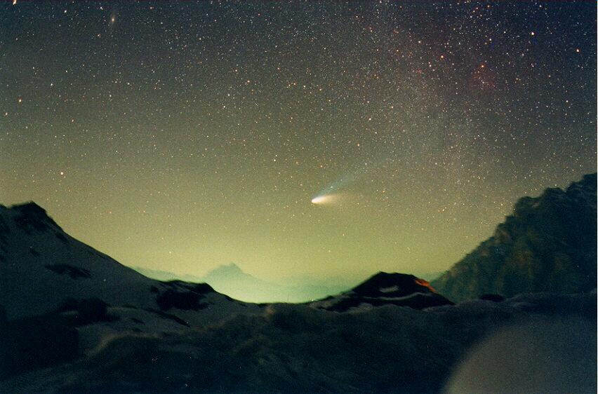 Comet Hale Bopp Over Val Parola Pass