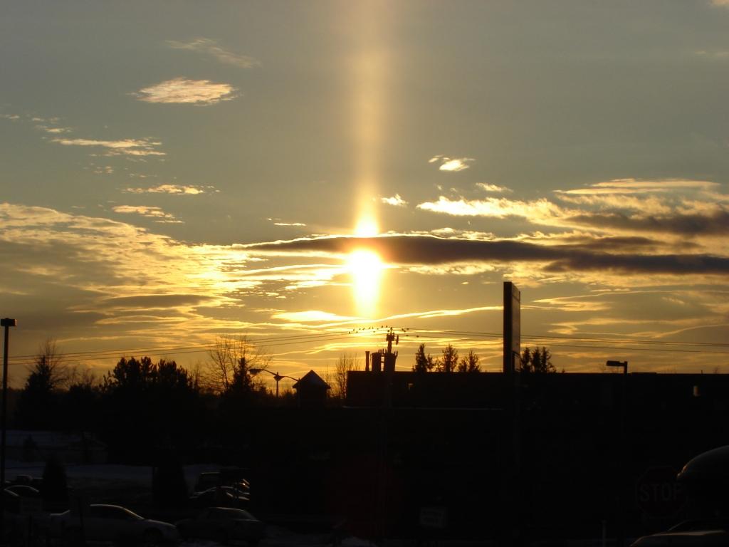A Sun Pillar Over Maine