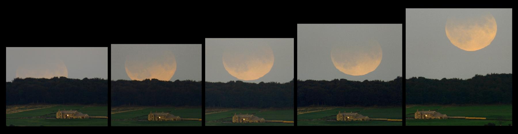 Eclipsed Moon Rising Over England