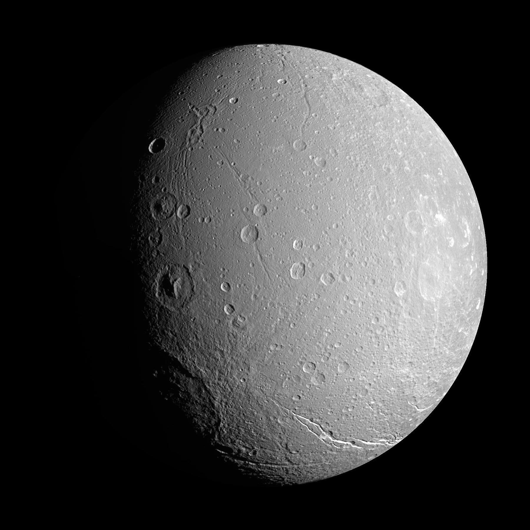 Unusual Cratering on Saturns Dione