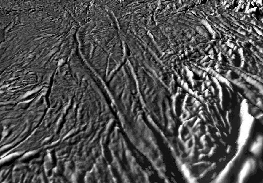 Close Up of Enceladus Tiger Stripes