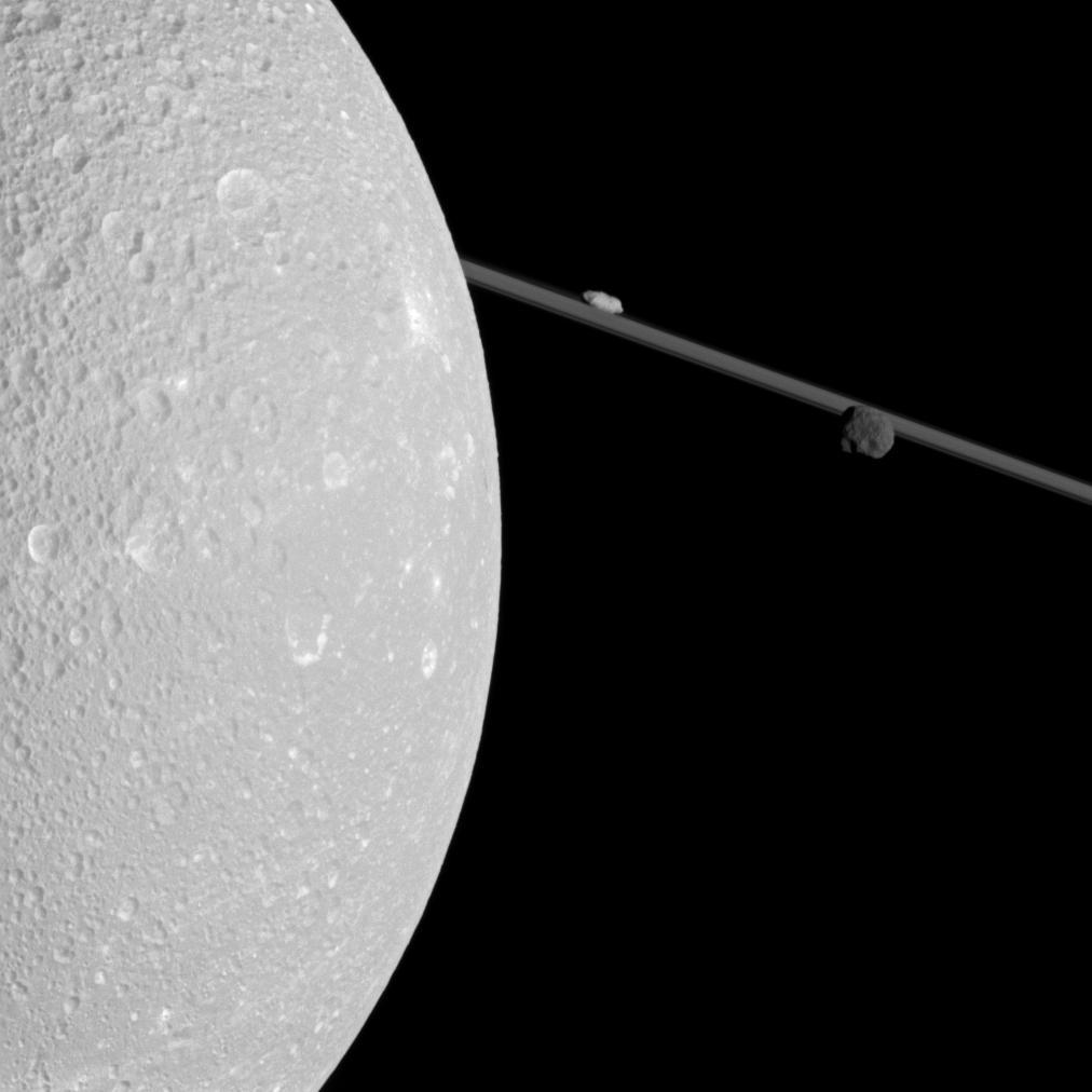 A Close Pass of Saturn’s Moon Dione