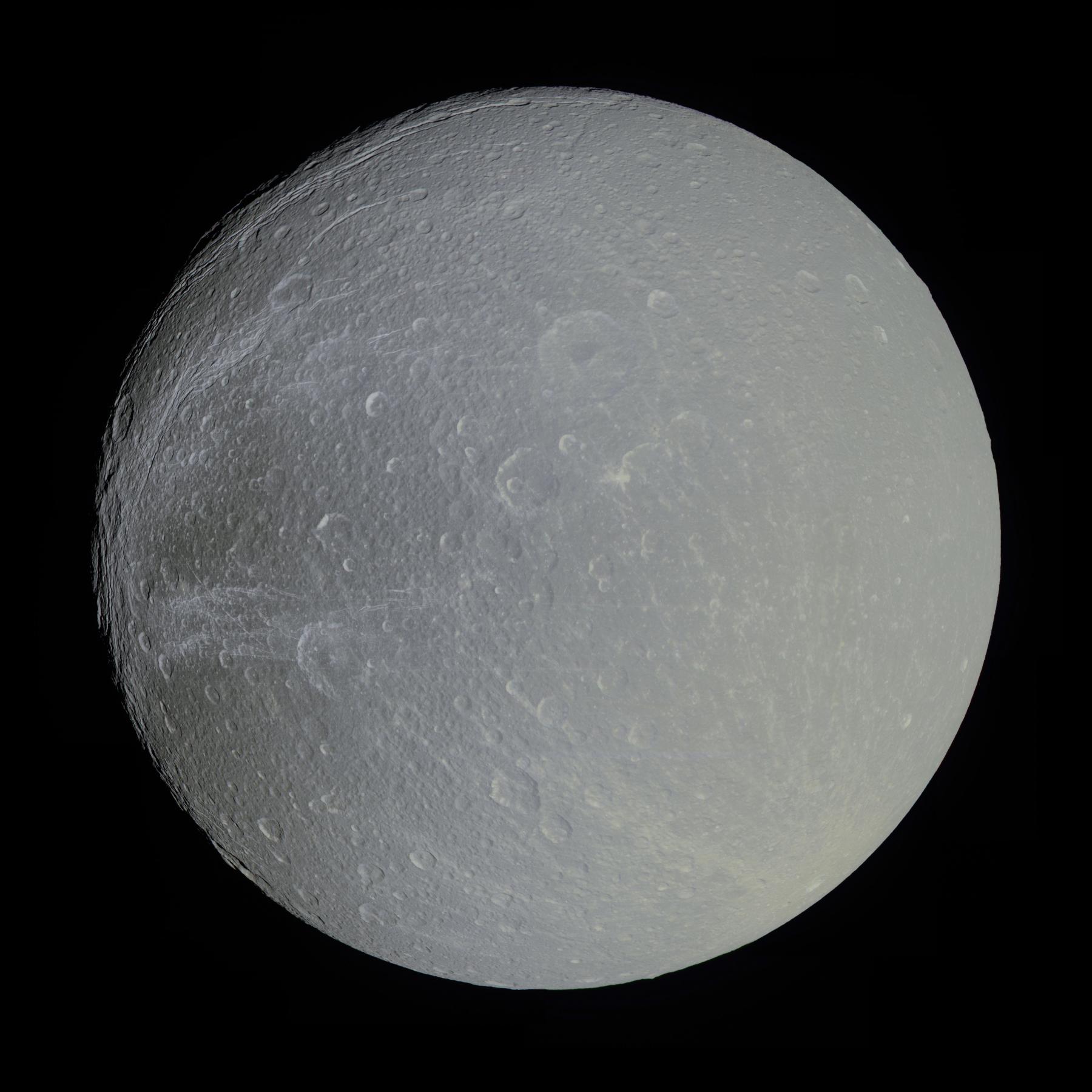Saturn’s Moon Dione in Slight Color