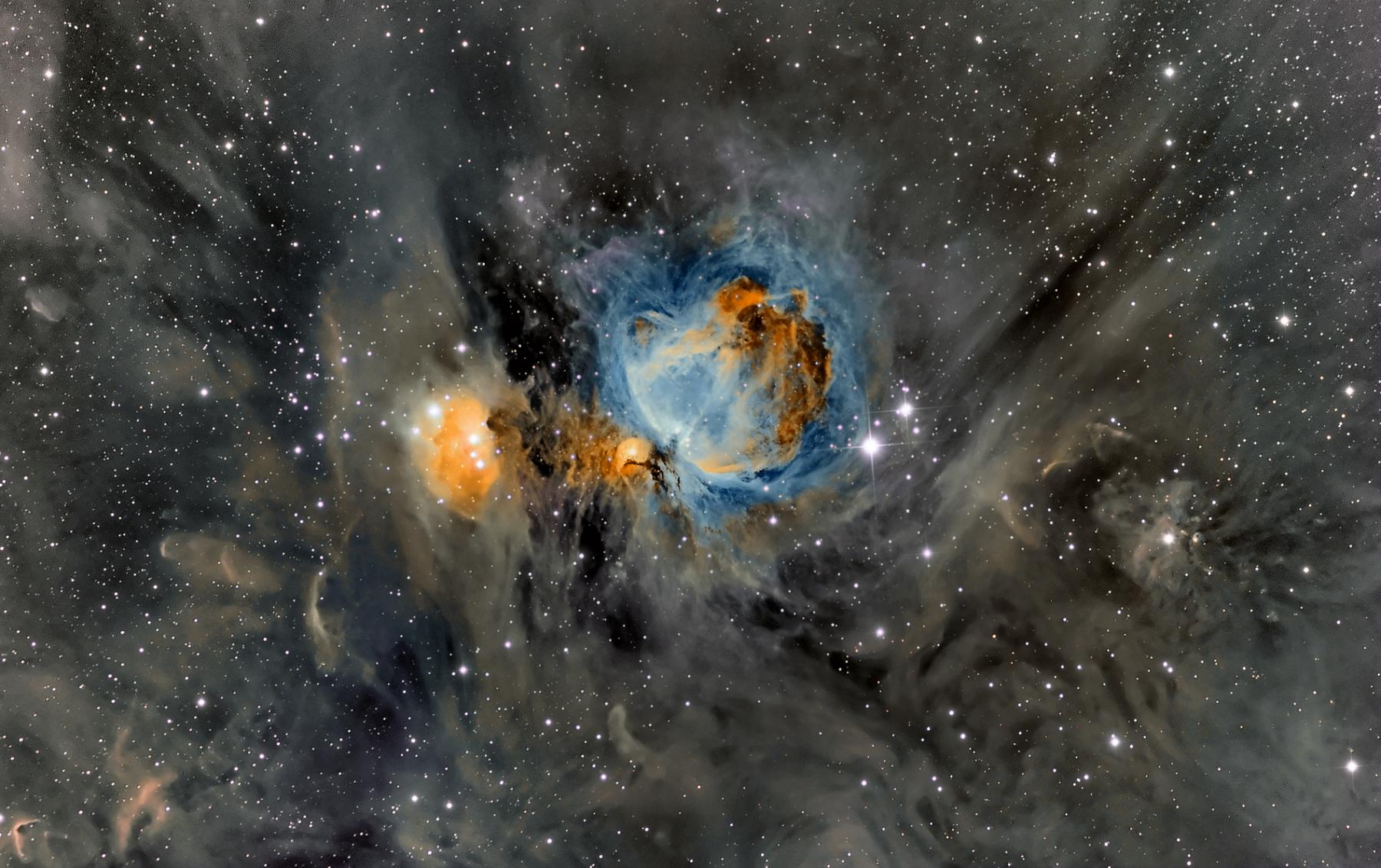 Orion Nebula in Surrounding Dust