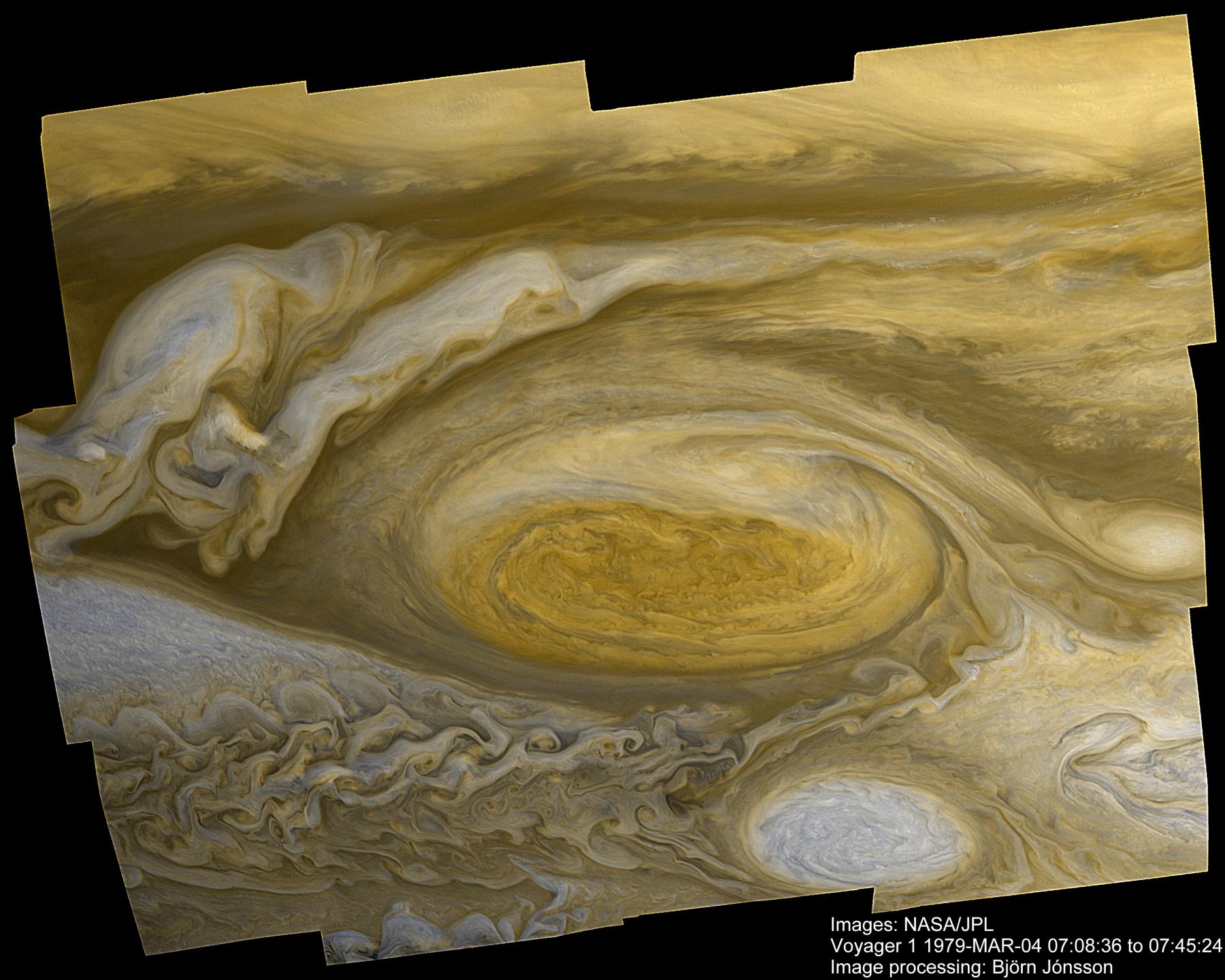 Jupiters Great Red Spot from Voyager 1