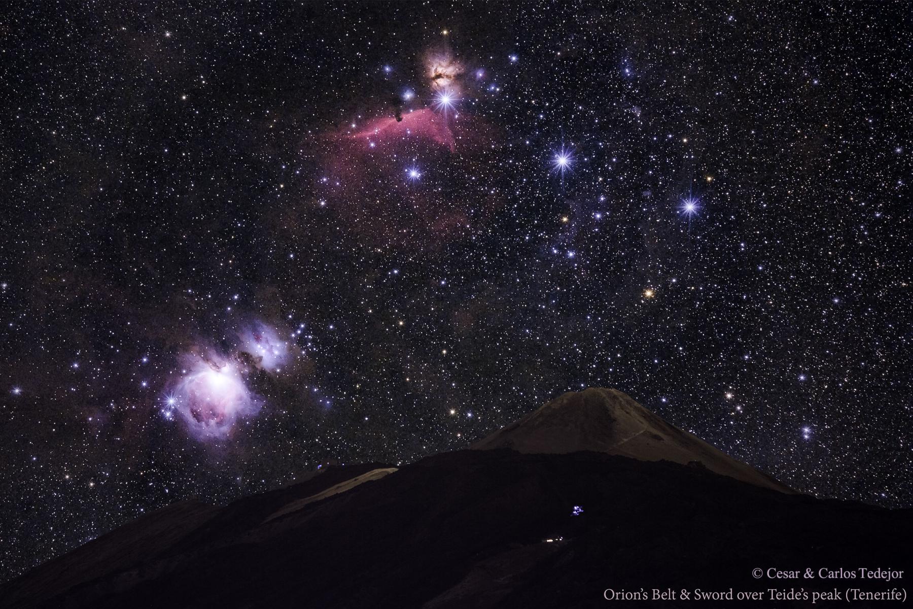 Orion’s Belt and Sword over Teide’s Peak