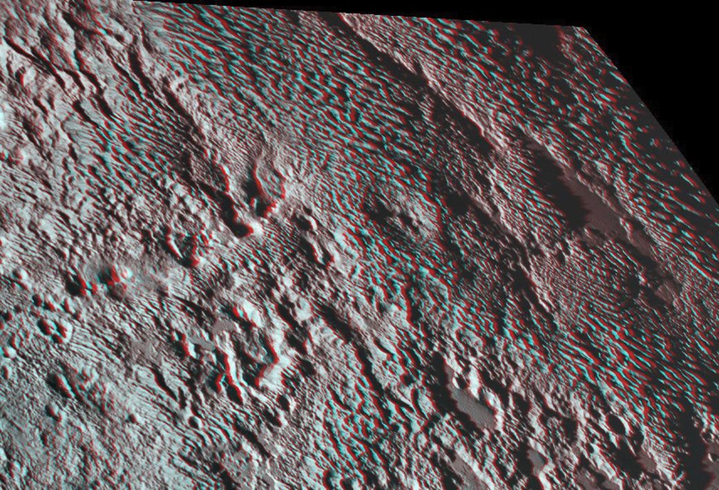 Pluto’s Bladed Terrain in 3D