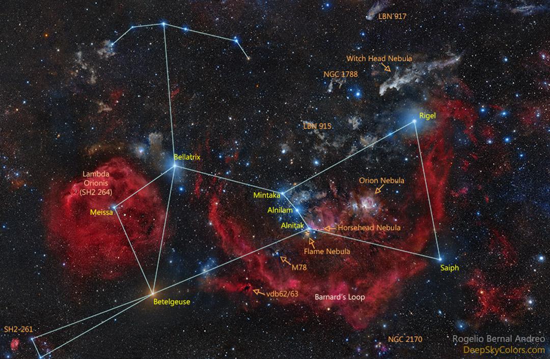 Official Star Names for Orion
