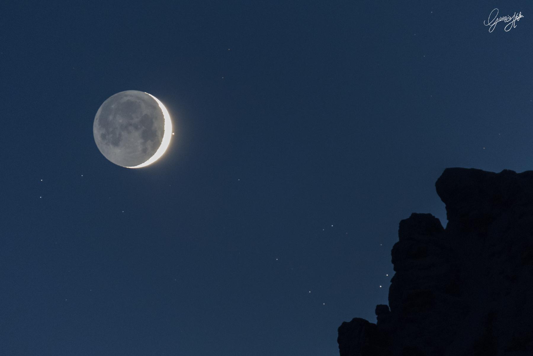 The Bull’s Eye and the Young Moon