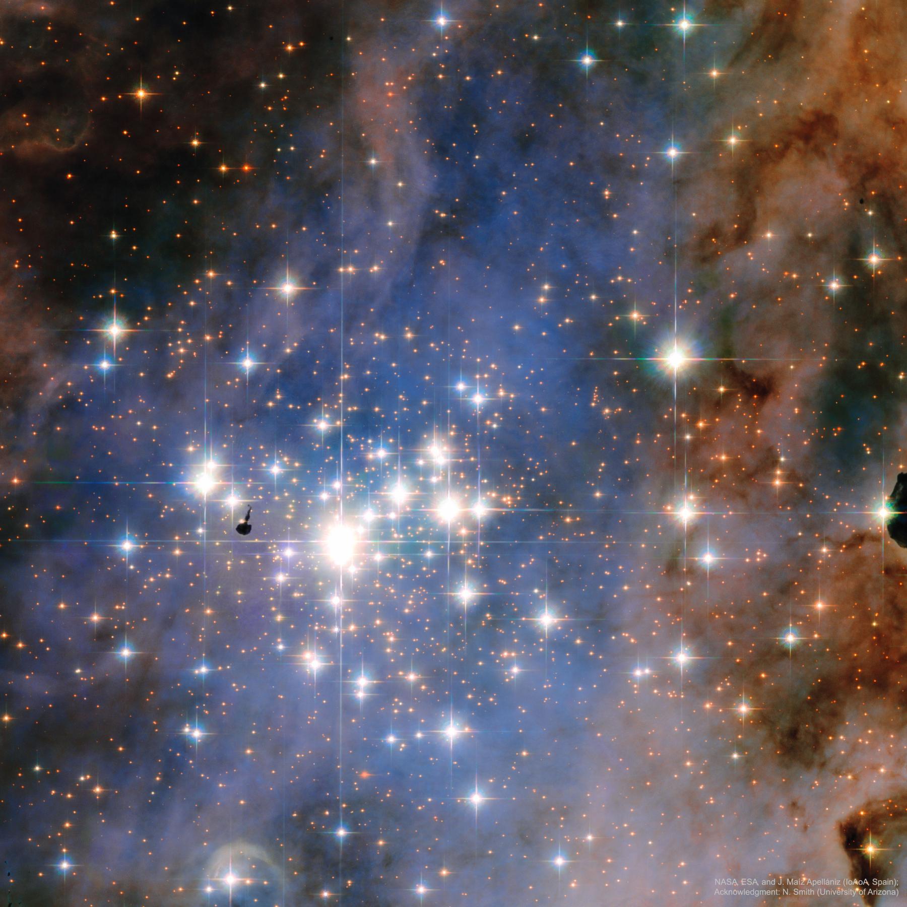 Young Star Cluster Trumpler 14 from Hubble