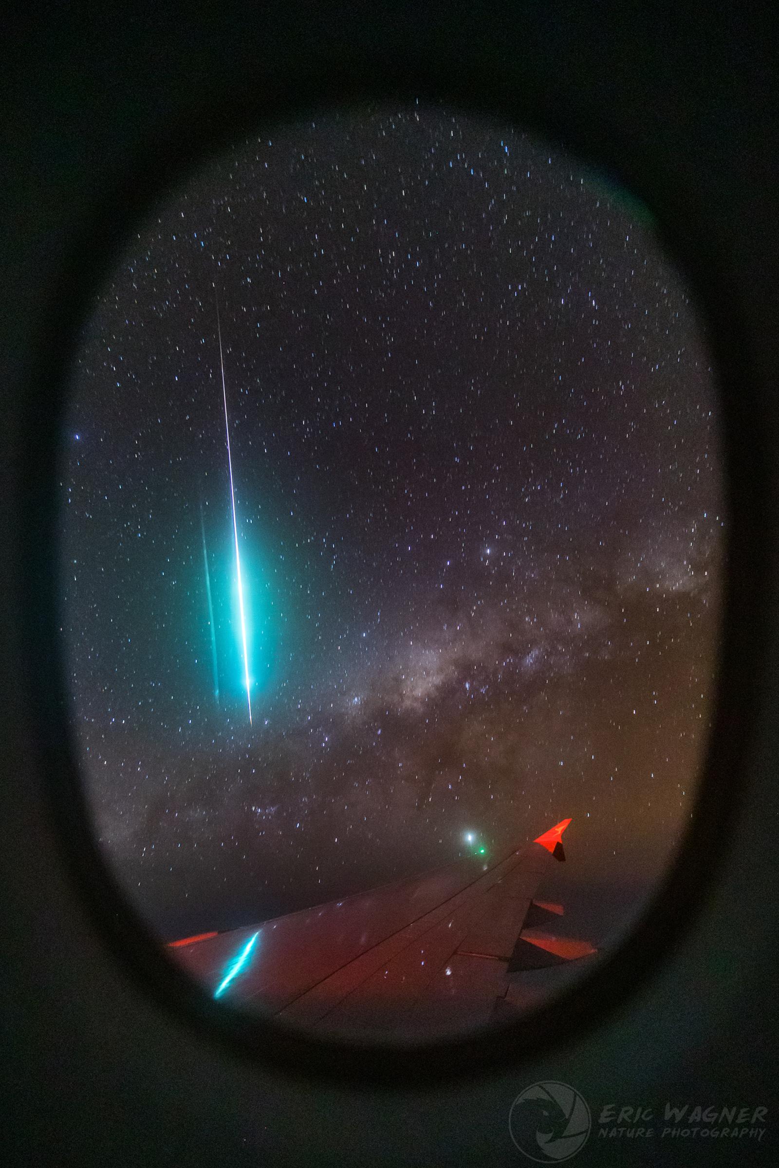 Mid-Air Meteor and Milky Way