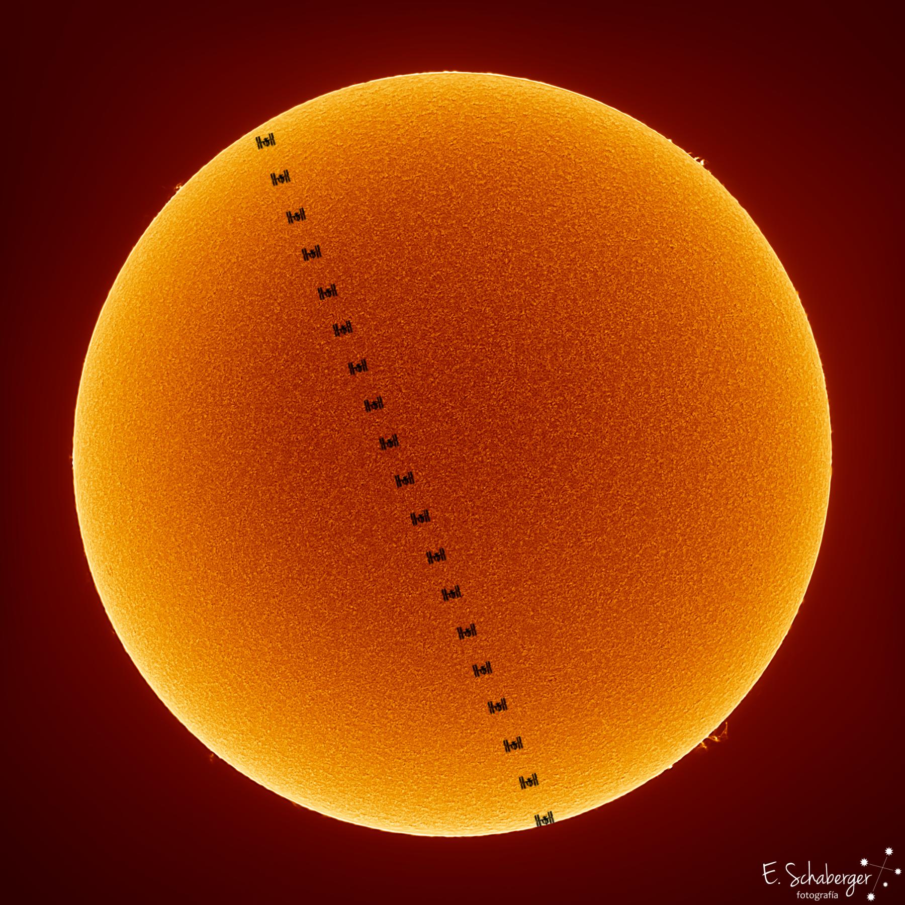 The Space Station Crosses a Spotless Sun