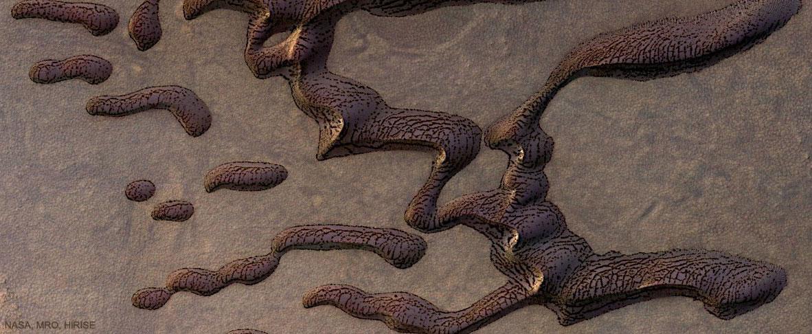 Striped Sand Dunes on Mars