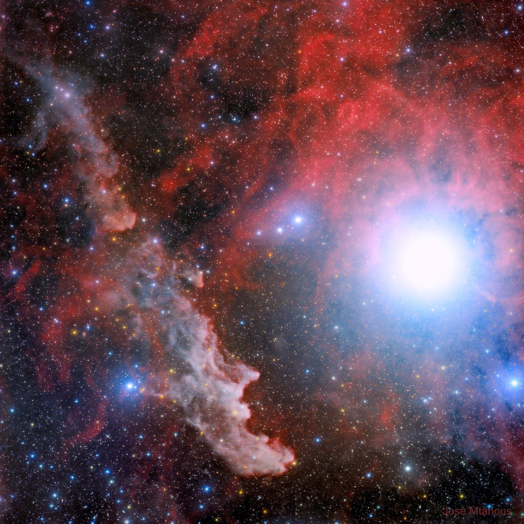 Rigel and the Witch Head Nebula