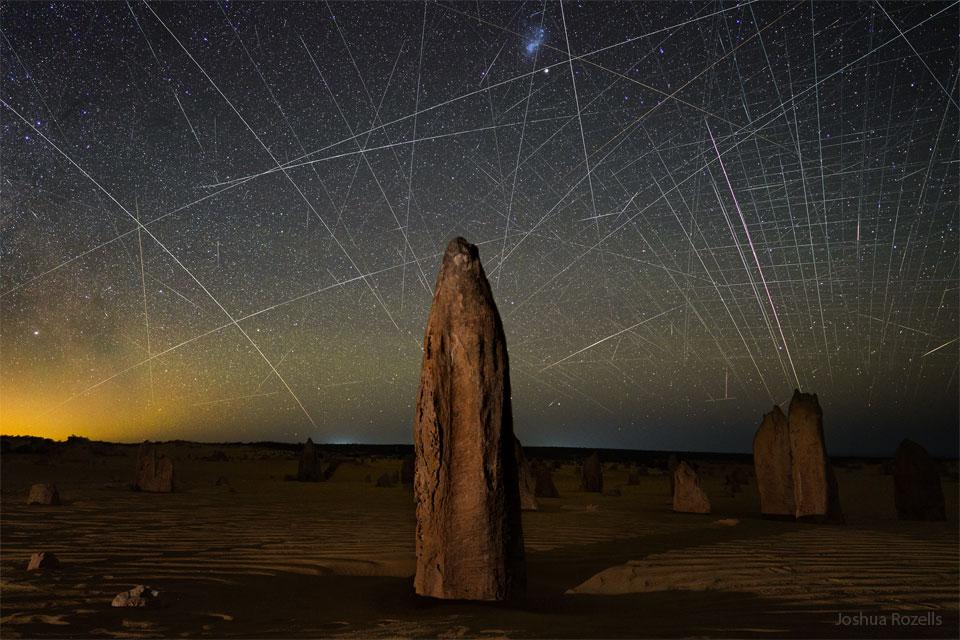 Satellites Behind Pinnacles