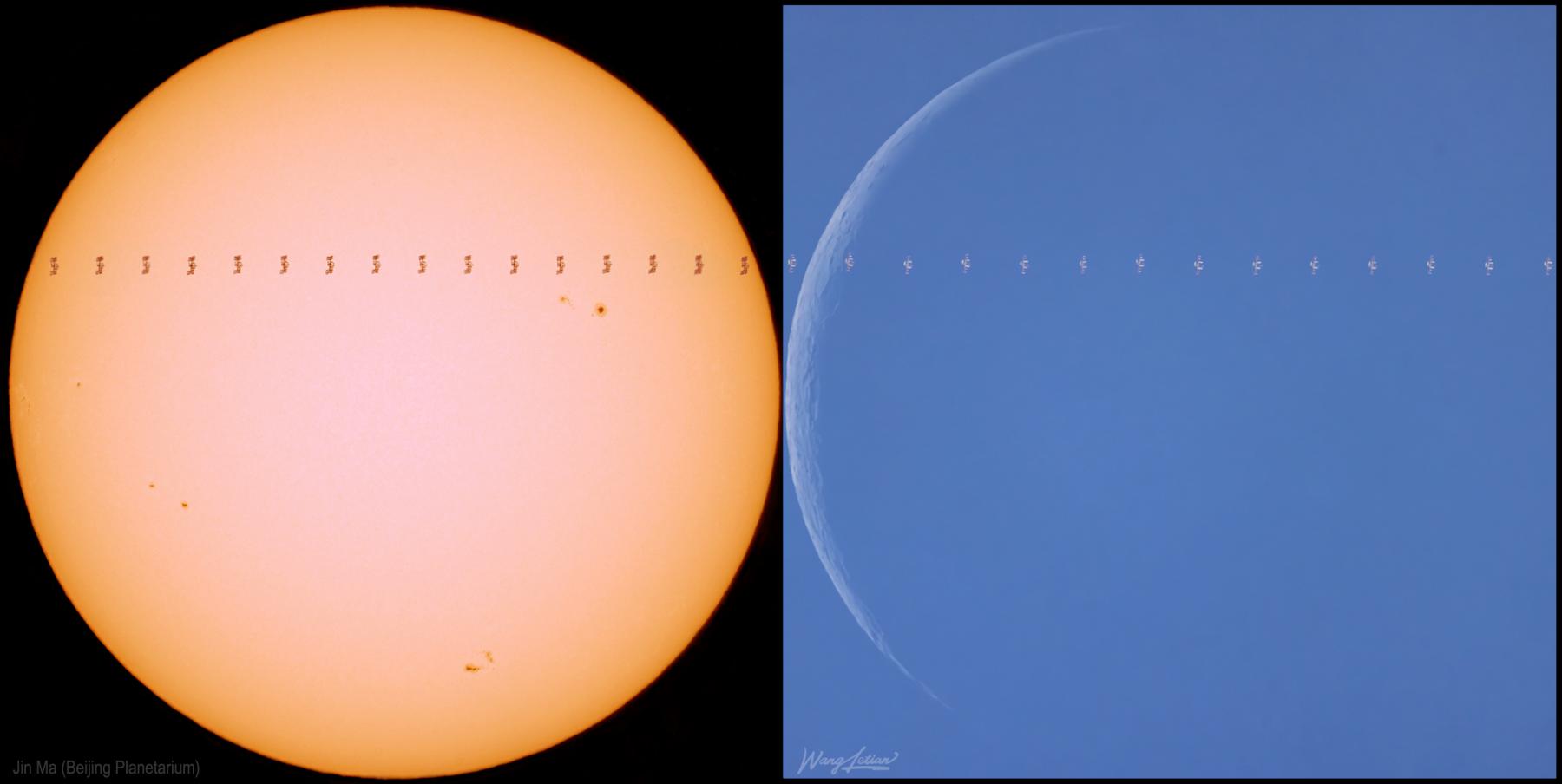Sun and Moon and ISS