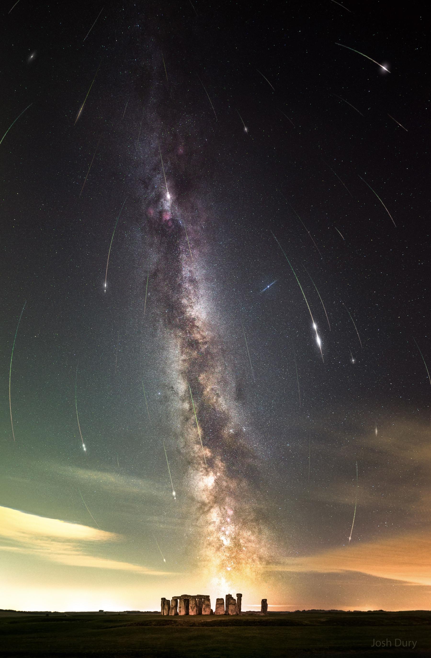 Perseid Meteors over Stonehenge