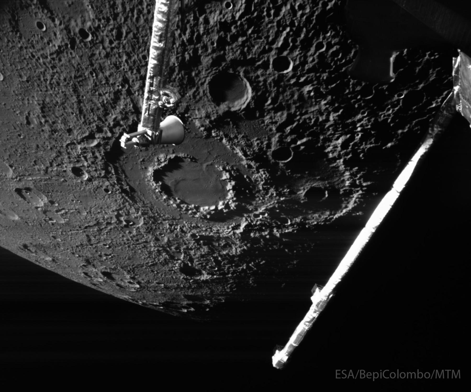 Mercurys Vivaldi Crater from BepiColombo