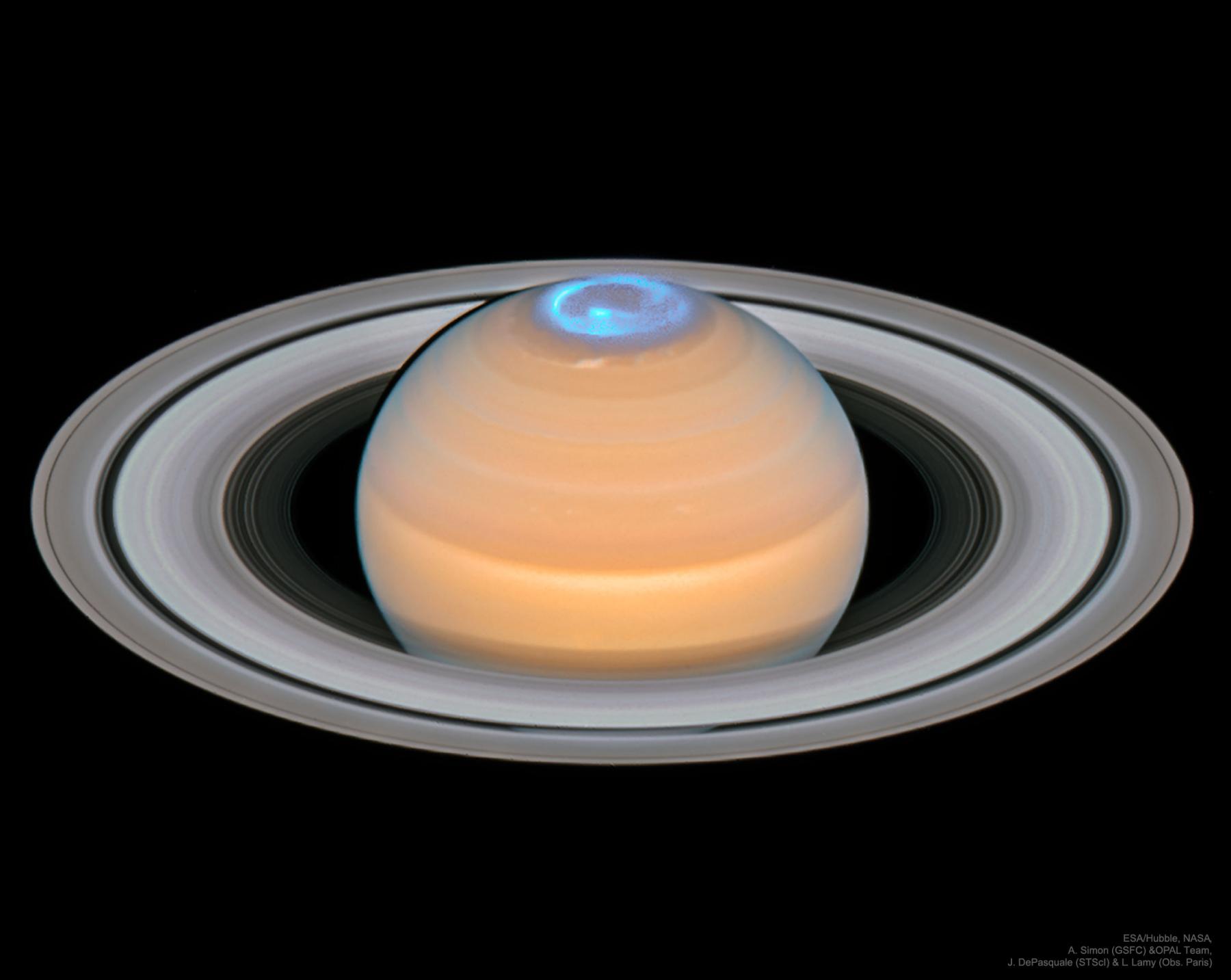 Aurora around Saturn’s North Pole