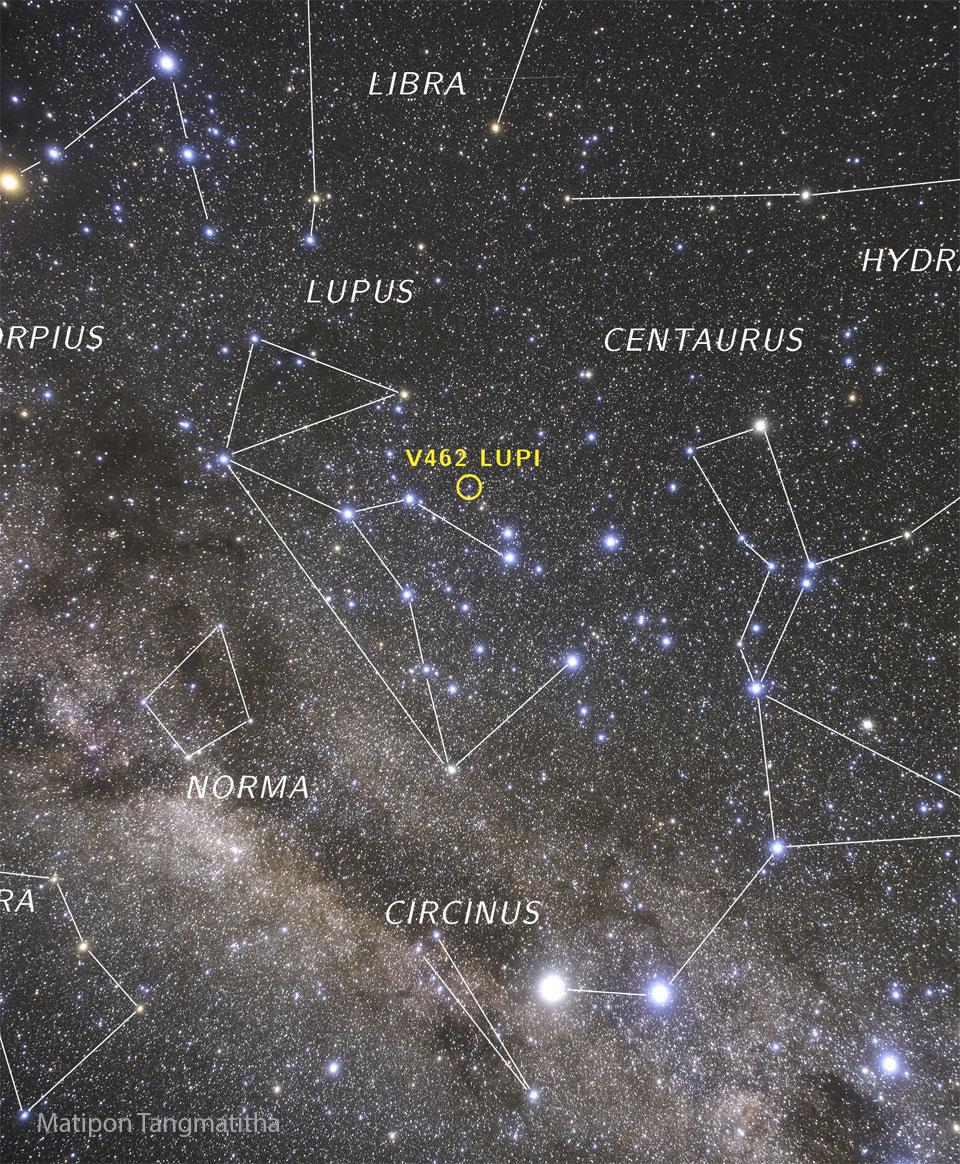 Nova V462 Lupi Now Visible