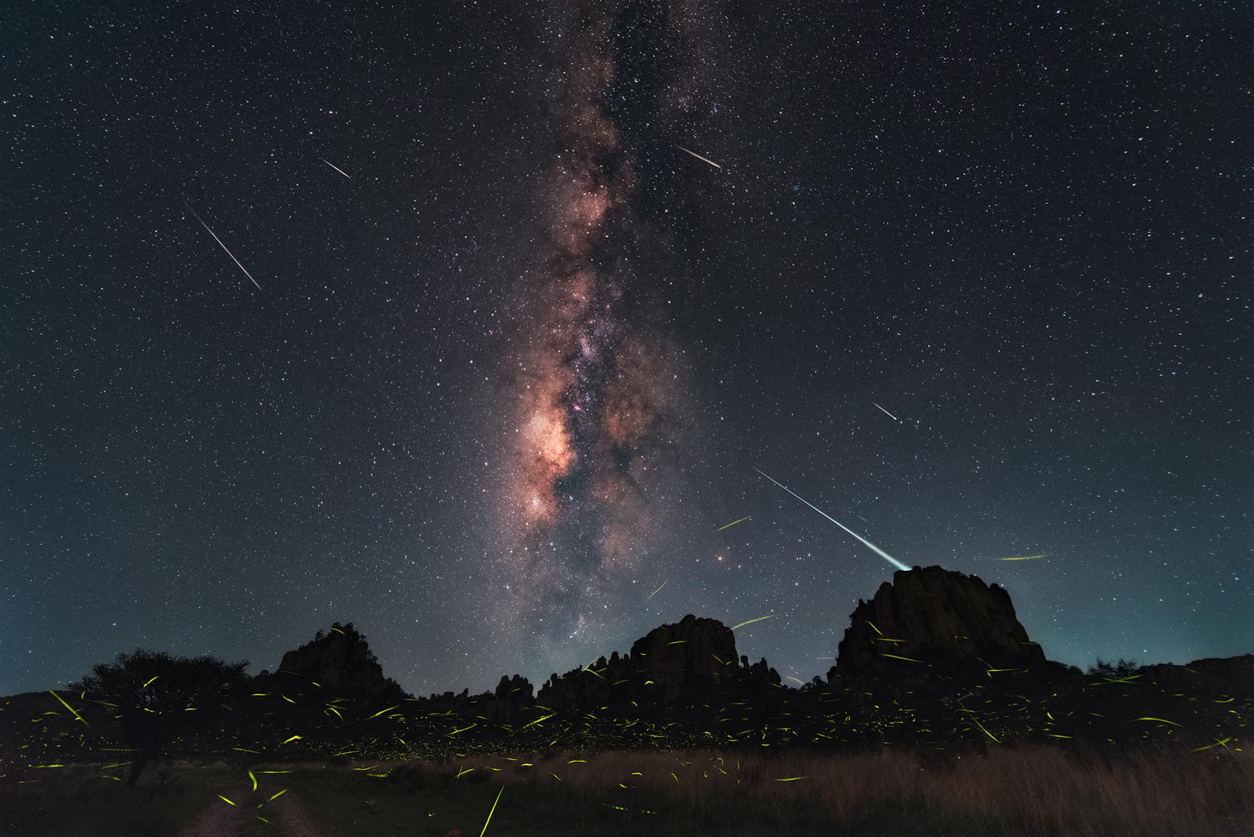 Fireflies, Meteors, and Milky Way