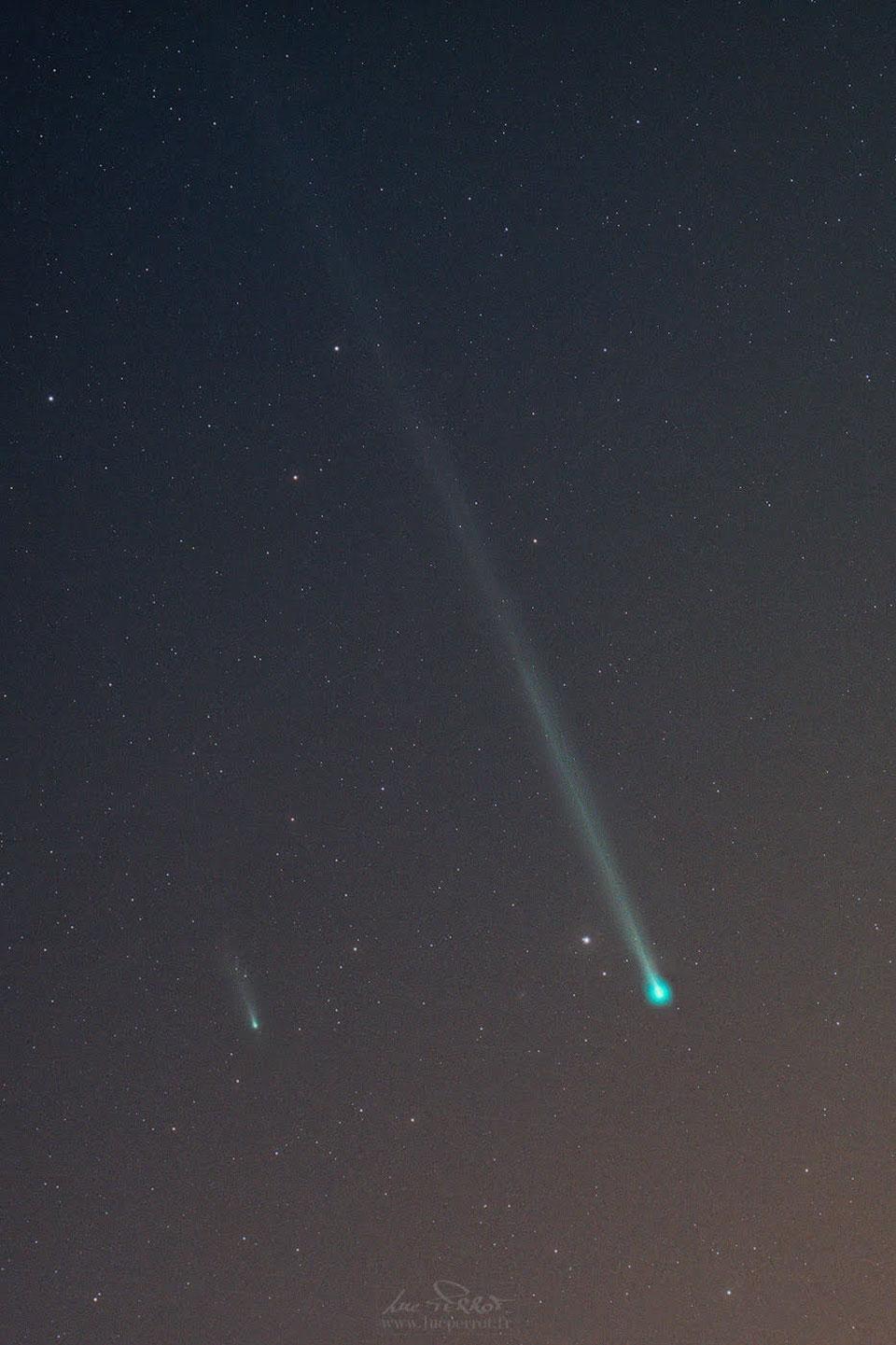 Two Camera Comets in One Sky