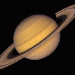 Saturn, Rings, and Two Moons