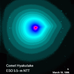 Near Comet Hyakutake’s Nucleus